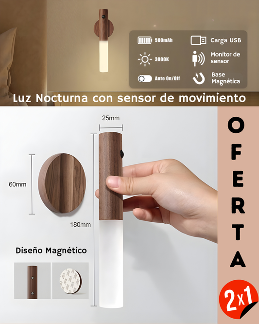 Luz nocturna LED, con sensor de movimiento, magnética, inalámbrica y recargable OFERTA 2 X 1