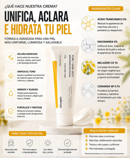 Pore+Dark Spot Brightening Cream: Tu Aliado Contra las Manchas de Sol y Acné.
