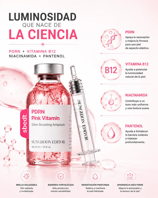 Sérum Coreano Intensivo con PDRN, péptidos de cobre y Suero Rosa de vitamina B12